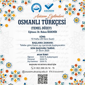 Osmanlı Türkçesi Eğitimi Temel Düzey